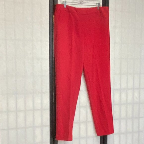 Zac & Rachel Pullon Faux Fly Slim Straight Ankle Dress Pants Trousers Rose 12 - Picture 3 of 11